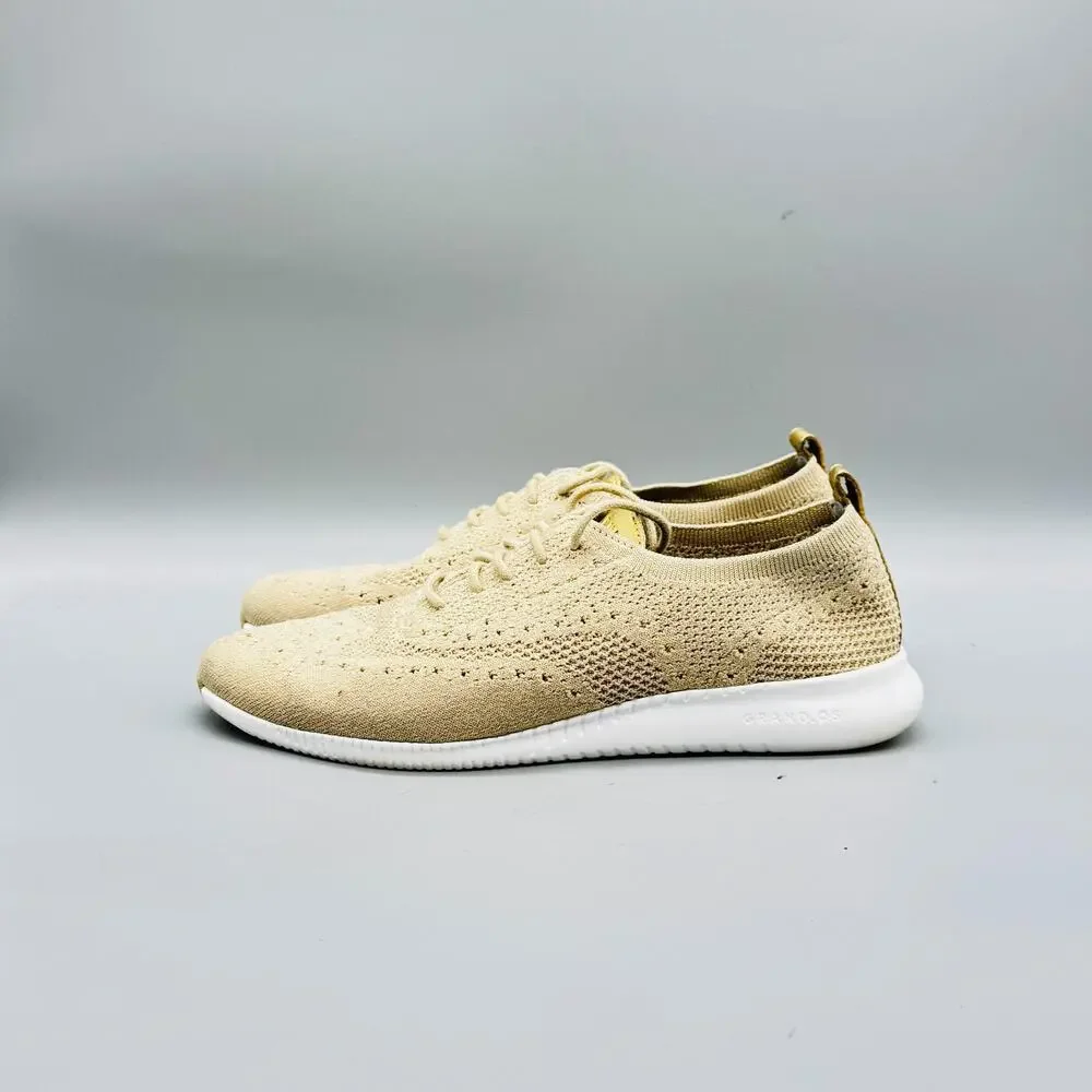 Cole Haan Shoes Women 7.5 Beige Knit Grand OS Stitchlite Walking Sneaker Comfort